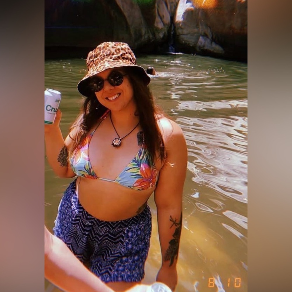 High Waist Floral and Chevron Patterned Shorts